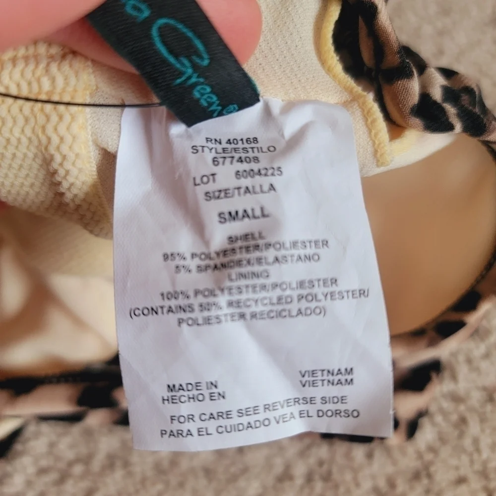 NWT Aqua Green Tankini Top S